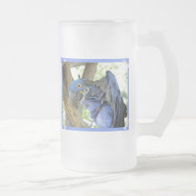 Blue Macaw Frosted Beer Mug