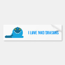 Blue Mad Dragon Bumper Stickers