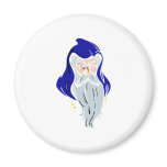 Blue Male Witch Fridge Magnet