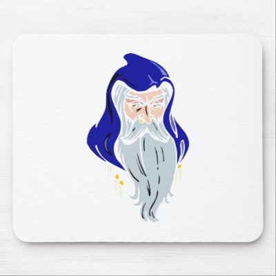 Blue Male Witch Mouse Mat by triplegoddess