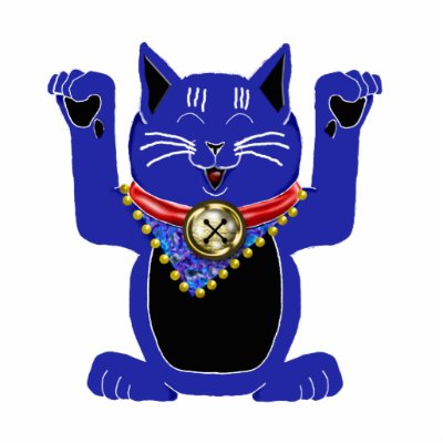 blue maneki neko photo cutouts by wolffreeborn