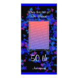 blue maple anniversary customized photo card
