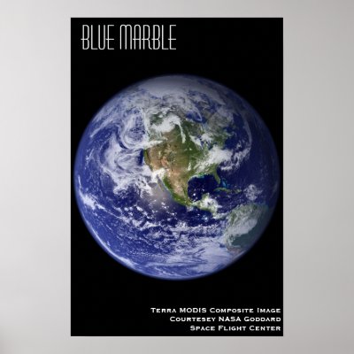 Blue Marble Print by kimmyjo221