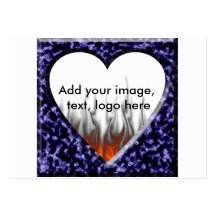 Blue marble template with heart opening business cards