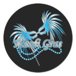 Blue Mardi Gras Mask Sticker