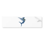 Blue marlin jumping isolated on white bumper stickers