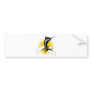 blue marlin jumping with sunburst and scroll bumper sticker