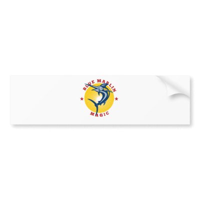 Blue marlin magic bumper sticker by patrimonio