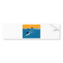 Blue marlin swordfish diving with fishing boat bumper sticker