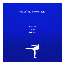 Blue Martial Arts Personalized Invite