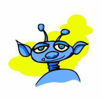 Blue Martian Cute Photo Cut Outs