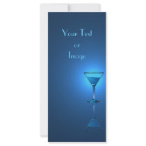 Blue Martini Cocktail Full Colour Rack Card