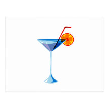 Blue martini glass red straw orange graphic.png postcards