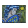 Blue Masked Fairy Full Moon Post Card
