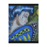 Blue Masked Fairy Full Moon Post Card