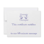 Blue Massage Hands Gift Certificate Custom Announcement