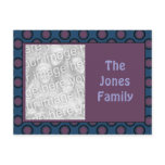 blue mauve circle pattern photo frame postcards