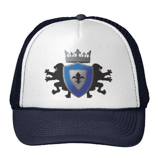 Blue Mediaeval Lion Heraldry Hat