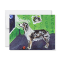 Blue Merle Australian Shepherd senses smiling moon Personalized Announcement