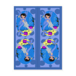 Blue Mermaid and Merfaery Bookmarks postcards