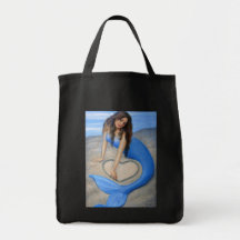 Blue Mermaid's Heart Tote Bag