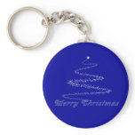 Blue Merry Christmas Keychain