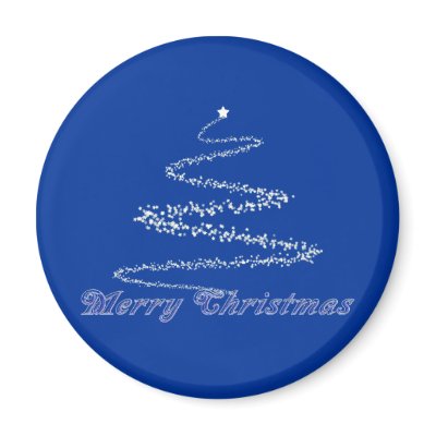 Blue Merry Christmas Magnet by superdumb