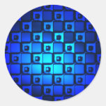 Blue Metallic Background Round Stickers