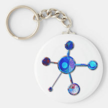 Blue Metallic Molecule Key Chain