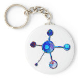 Blue Metallic Molecule Key Chain
