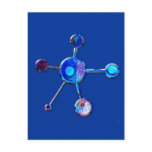Blue Metallic Molecule Postcard