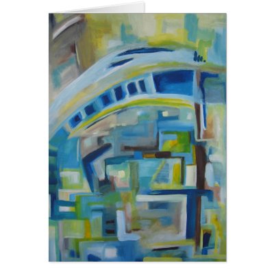Blue Metro Greeting Card by DaniMana