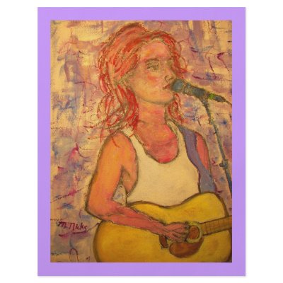 blue microphone songstress full color flyer by folkrockartist