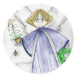 Blue Mod Angel Sticker