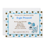 Blue Mod Puppy 5x7 Baby Shower Invitations
