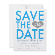 Blue Modern Save the Date Personalised Announcement
