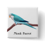 Blue Monk Parrot Pin buttons