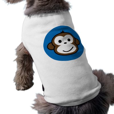 blue monkey doggie t shirt by puppyplayboutique