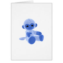 Blue Monkey Greeting Cards