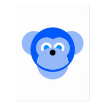 blue monkey post card