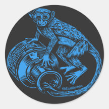Blue Monkey Sticker