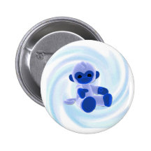 Blue Monkey (swirl) Pin