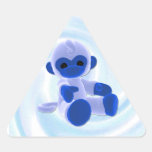Blue Monkey (swirl) Triangle Stickers