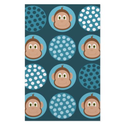 Blue Monkeys and Polka Dots Soap Wrapper Paper Flyer Design by soaplabelsgalore