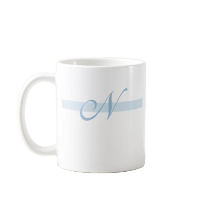 Blue Monogram N Coffee Mug by weddingsareus