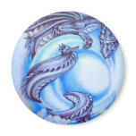Blue Moon Dragon Fridge Magnets
