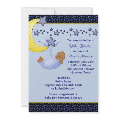 Blue Moon  Yellow Stars Ethnic Boy Shower by decembermorning