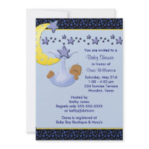 Blue Moon  Yellow Stars Ethnic Boy Shower