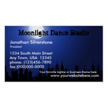Blue Moonlight Business Cards, Dance Studio, Night