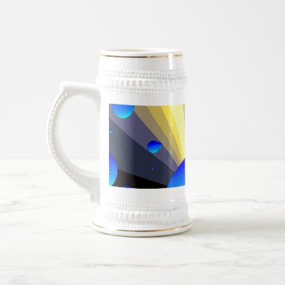 Blue Moons Gold Trim Stein Mugs by KingDaddy